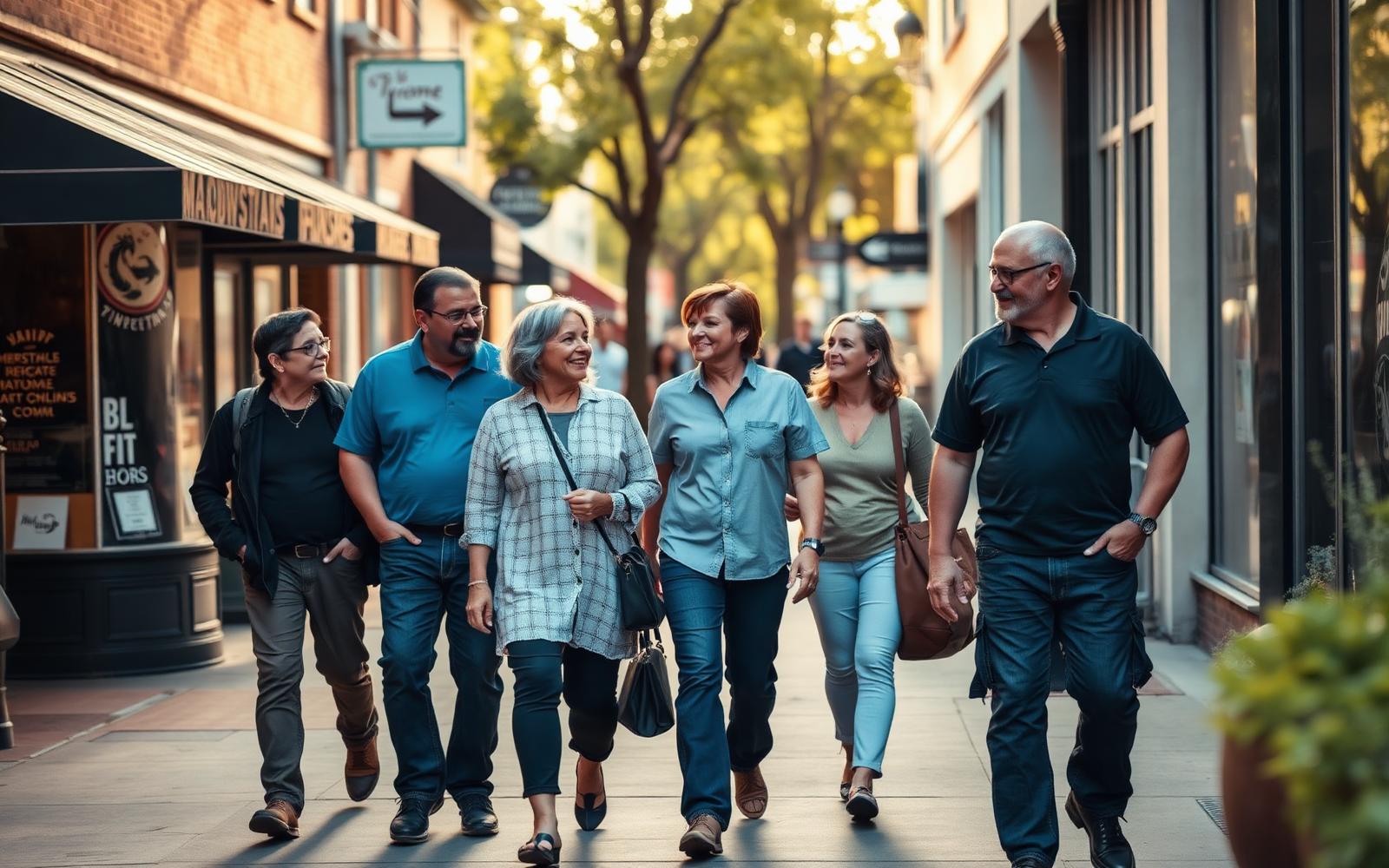 Main Street small business owners walking together after a cohort day
